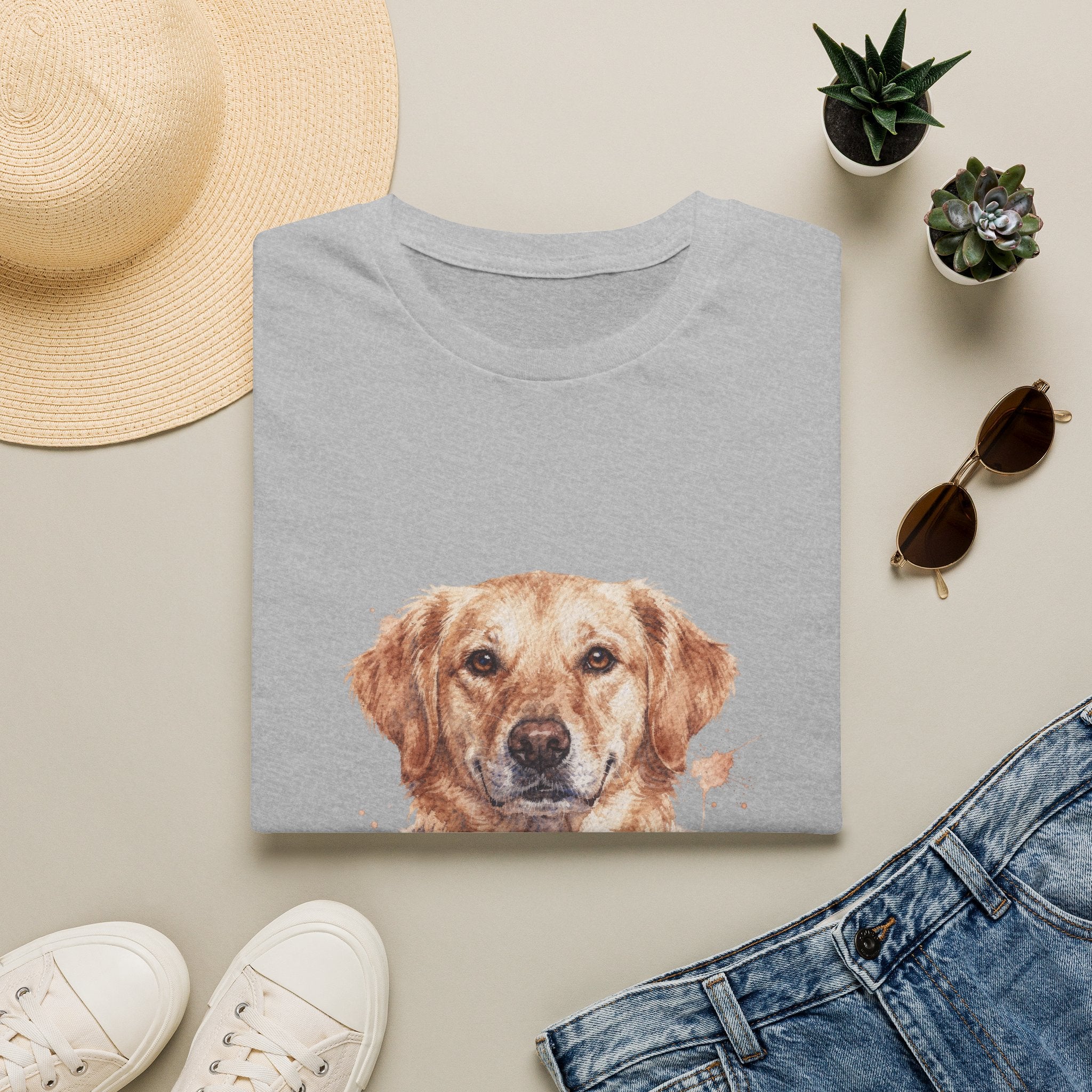 Golden Retriever Watercolor Portrait Shirt | Personalized Golden Retriever Mom Tee | Golden Retriever Lover Gift | Brissa Keepsake