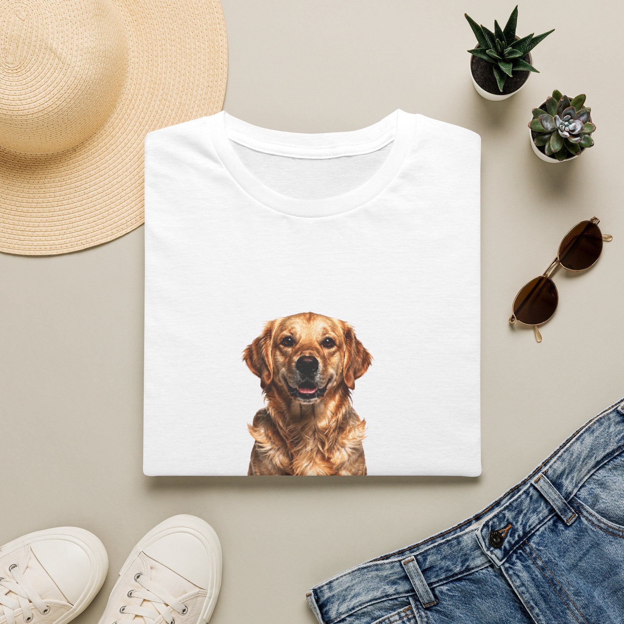 Golden Retriever Fine Art Photorealistic Portrait Shirt | Personalized Golden Retriever Mom Tee | Golden Retriever Lover Gift | Brissa Keepsake