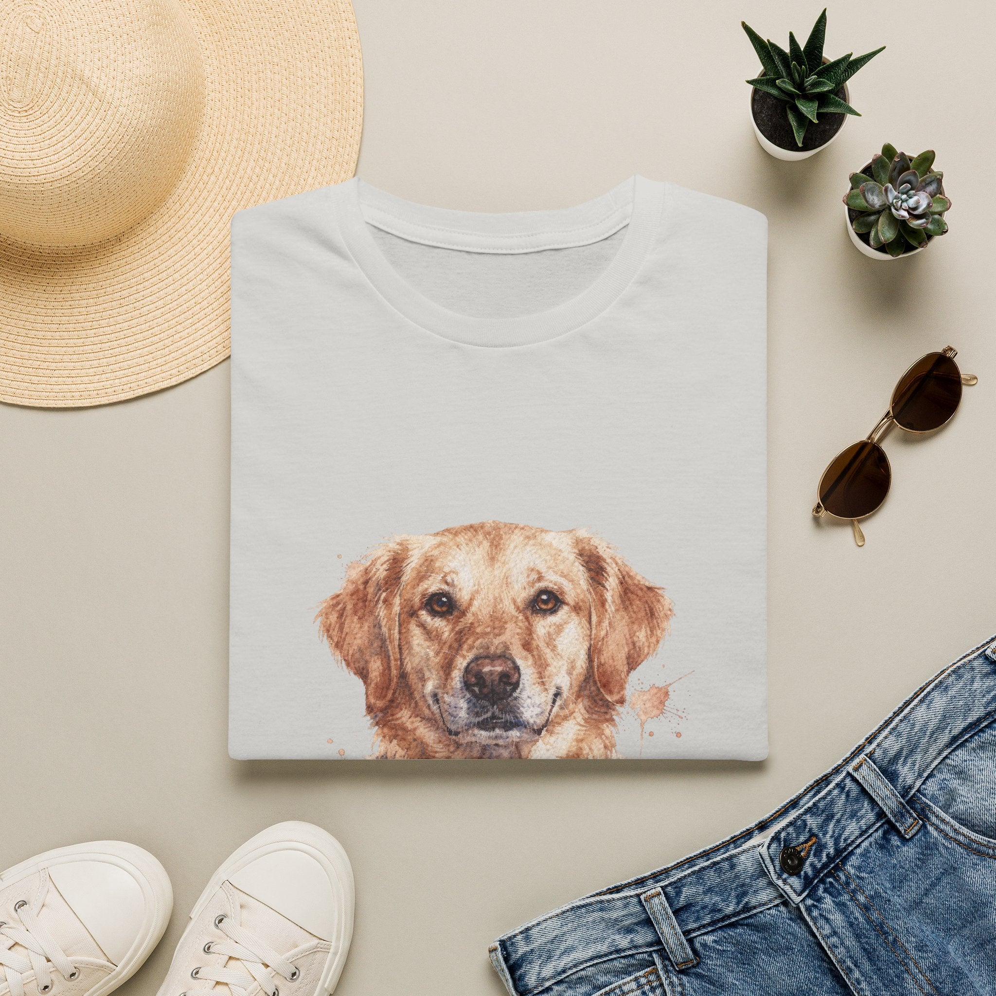 Golden Retriever Watercolor Portrait Shirt | Personalized Golden Retriever Mom Tee | Golden Retriever Lover Gift | Brissa Keepsake