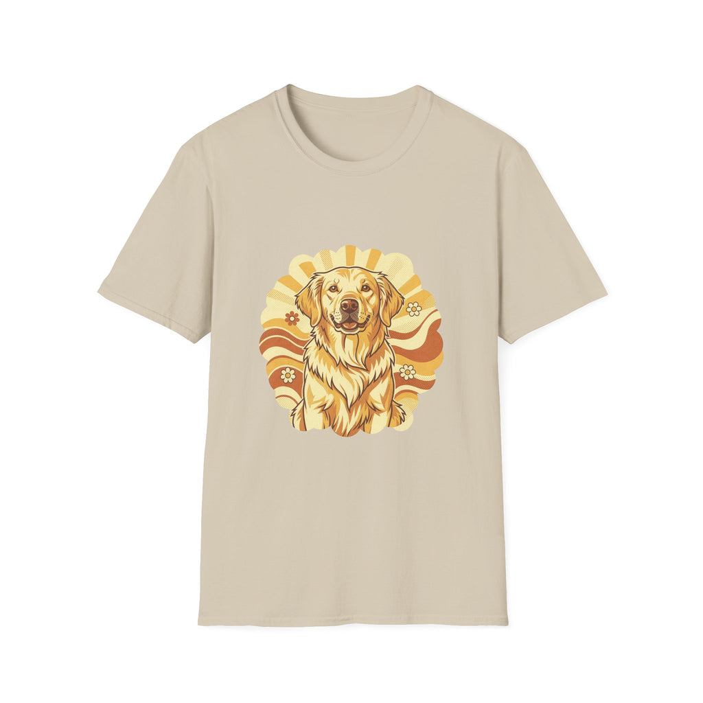 Golden Retriever Retro Groovy 70S Design Shirt | Personalized Golden Retriever Mom Tee | Golden Retriever Lover Gift | Brissa Keepsake