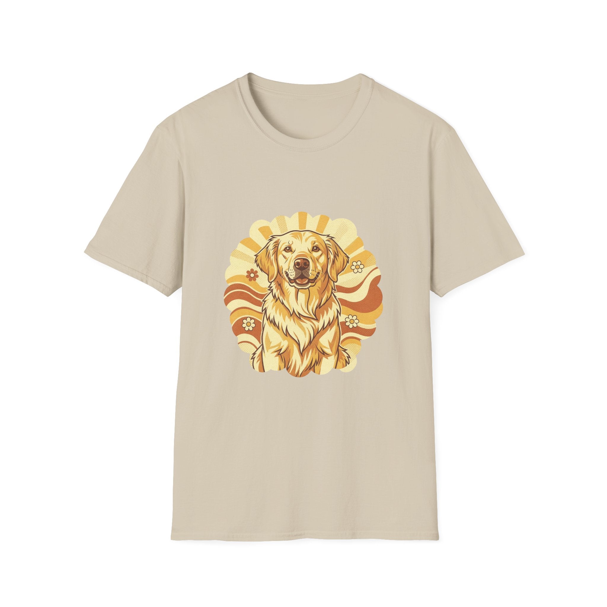 Golden Retriever Retro Groovy 70S Design Shirt | Personalized Golden Retriever Mom Tee | Golden Retriever Lover Gift | Brissa Keepsake