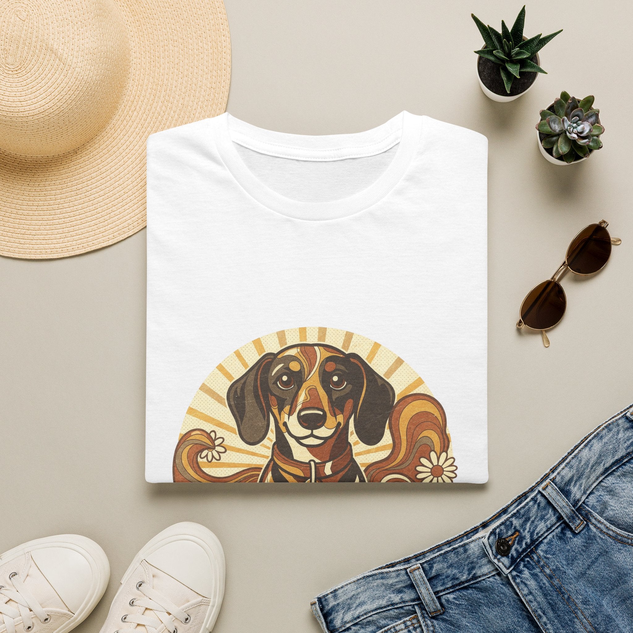 Dachshund Retro Groovy 70S Design Shirt | Personalized Dachshund Mom Tee | Dachshund Lover Gift | Brissa Keepsake