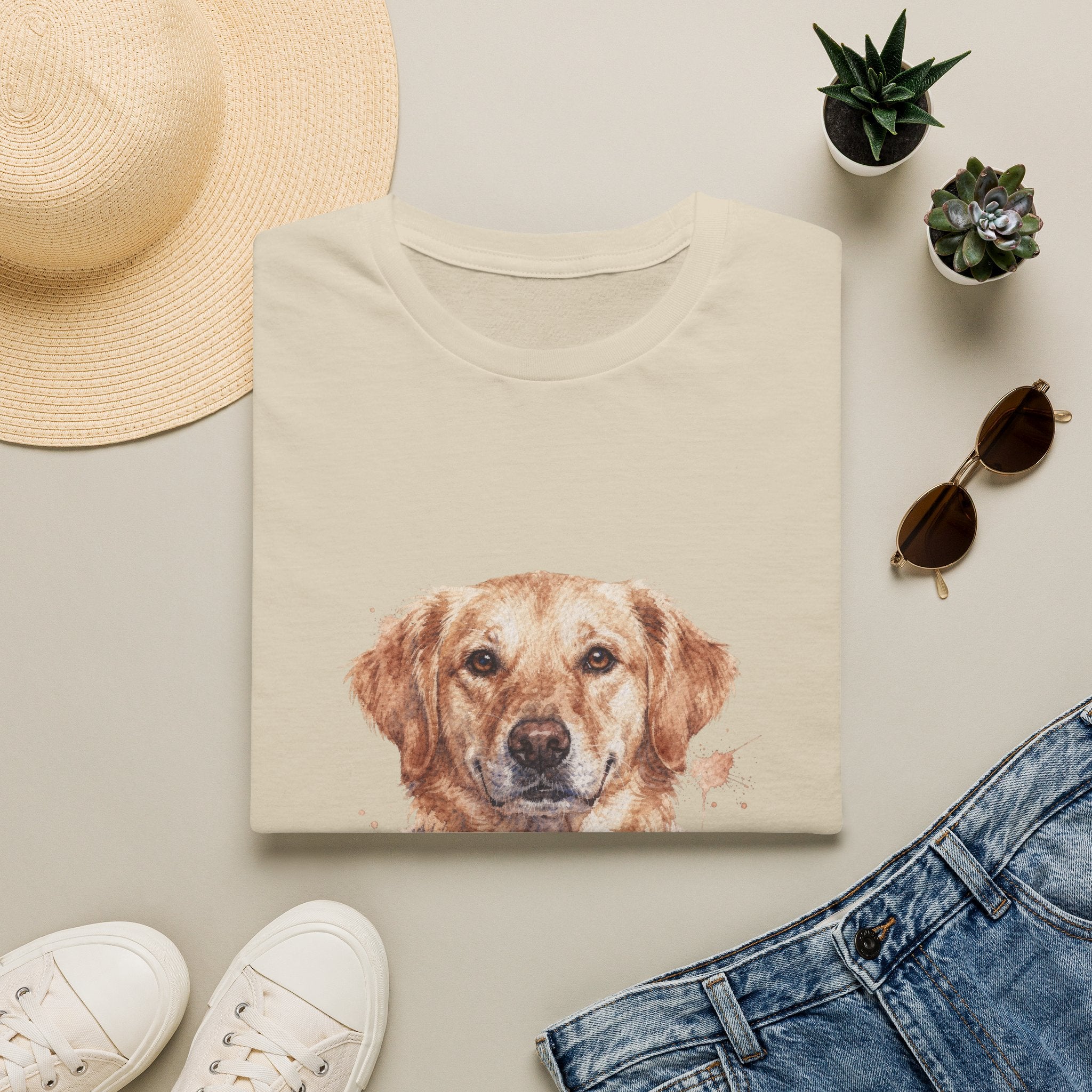 Golden Retriever Watercolor Portrait Shirt | Personalized Golden Retriever Mom Tee | Golden Retriever Lover Gift | Brissa Keepsake