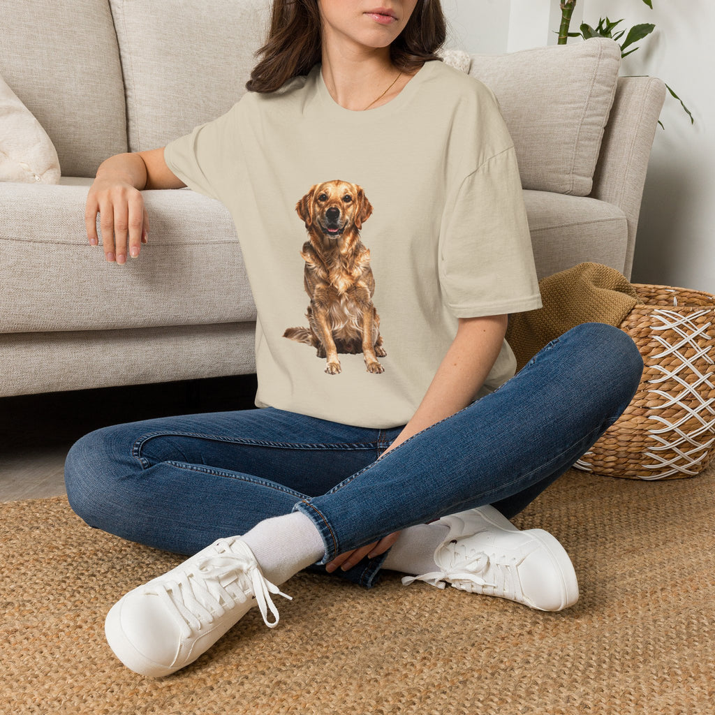 Golden Retriever Fine Art Photorealistic Portrait Shirt | Personalized Golden Retriever Mom Tee | Golden Retriever Lover Gift | Brissa Keepsake
