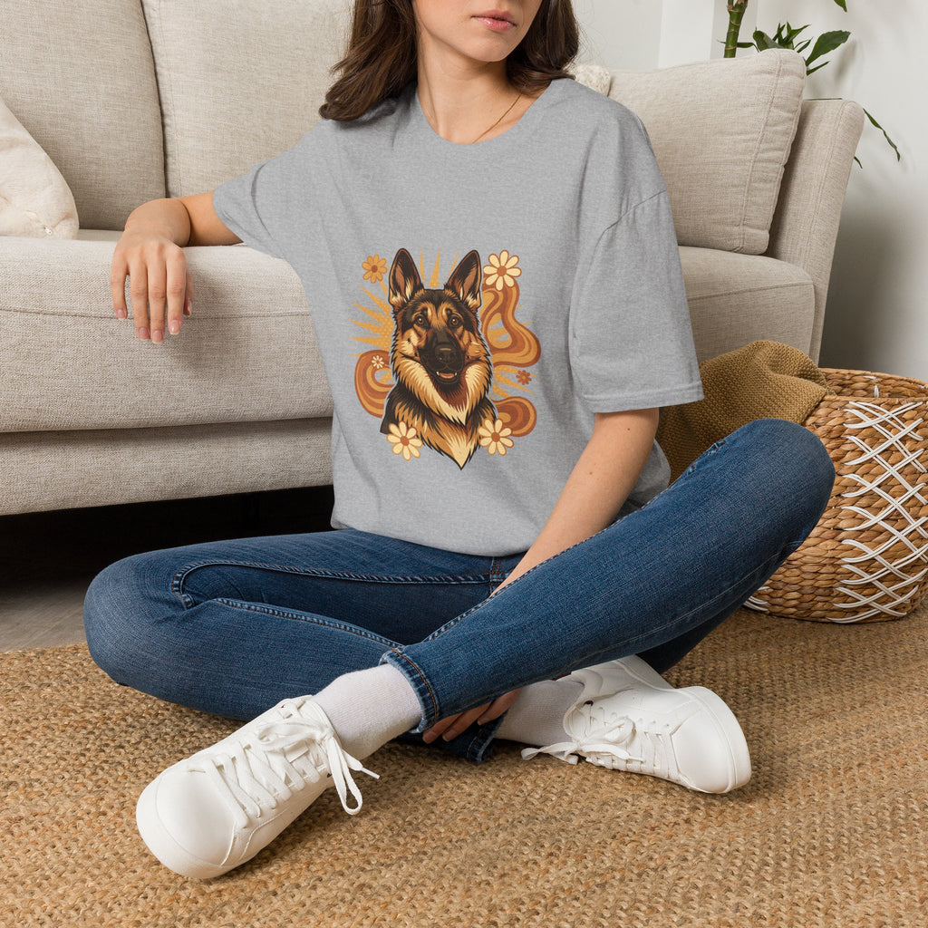 German Shepherd Retro Groovy 70S Design Shirt | Personalized German Shepherd Mom Tee | German Shepherd Lover Gift | Brissa Keepsake