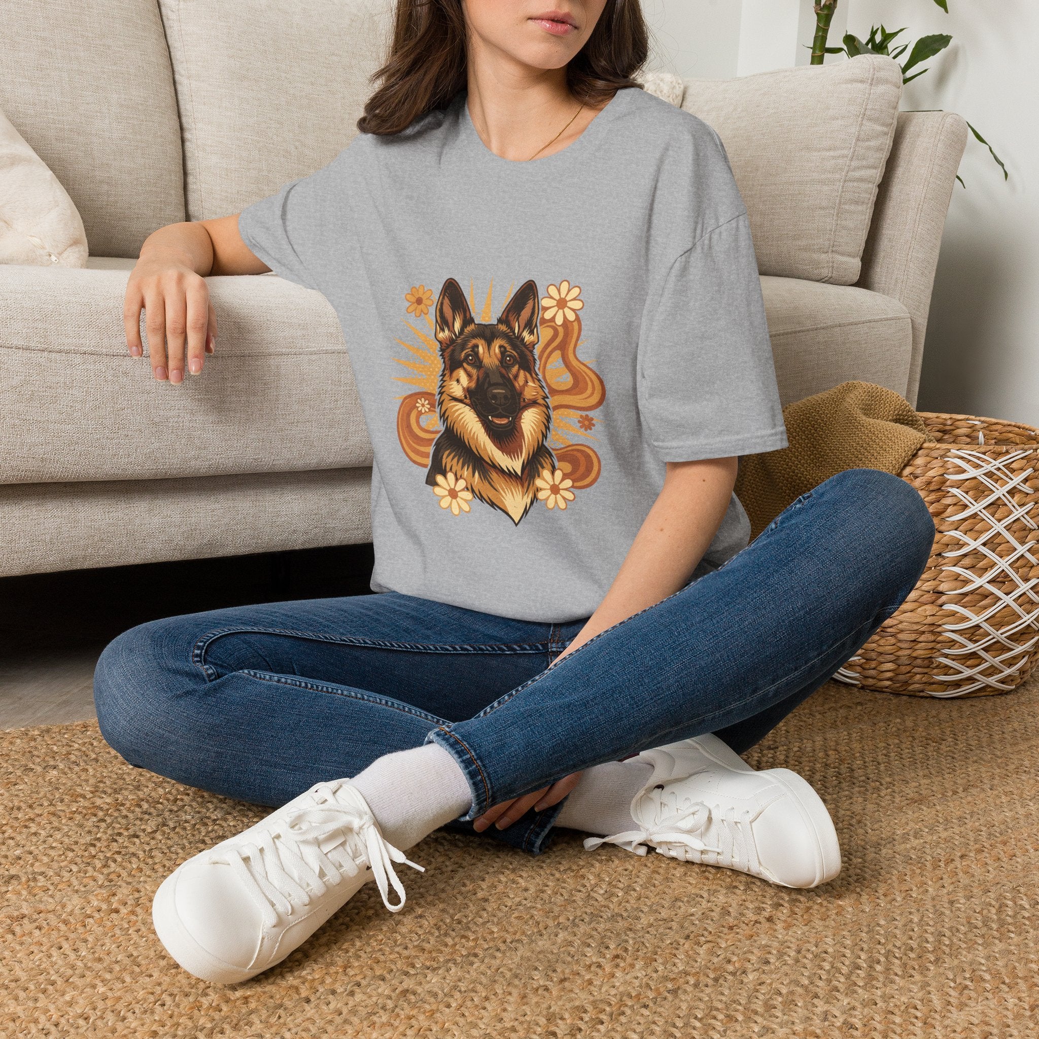 German Shepherd Retro Groovy 70S Design Shirt | Personalized German Shepherd Mom Tee | German Shepherd Lover Gift | Brissa Keepsake