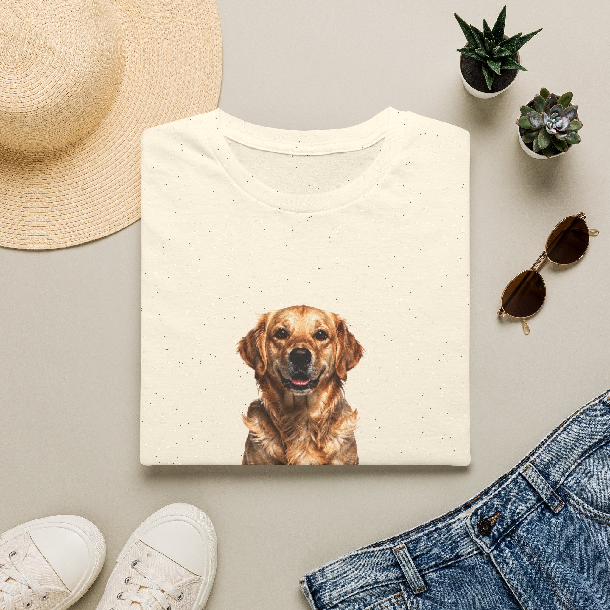 Golden Retriever Fine Art Photorealistic Portrait Shirt | Personalized Golden Retriever Mom Tee | Golden Retriever Lover Gift | Brissa Keepsake