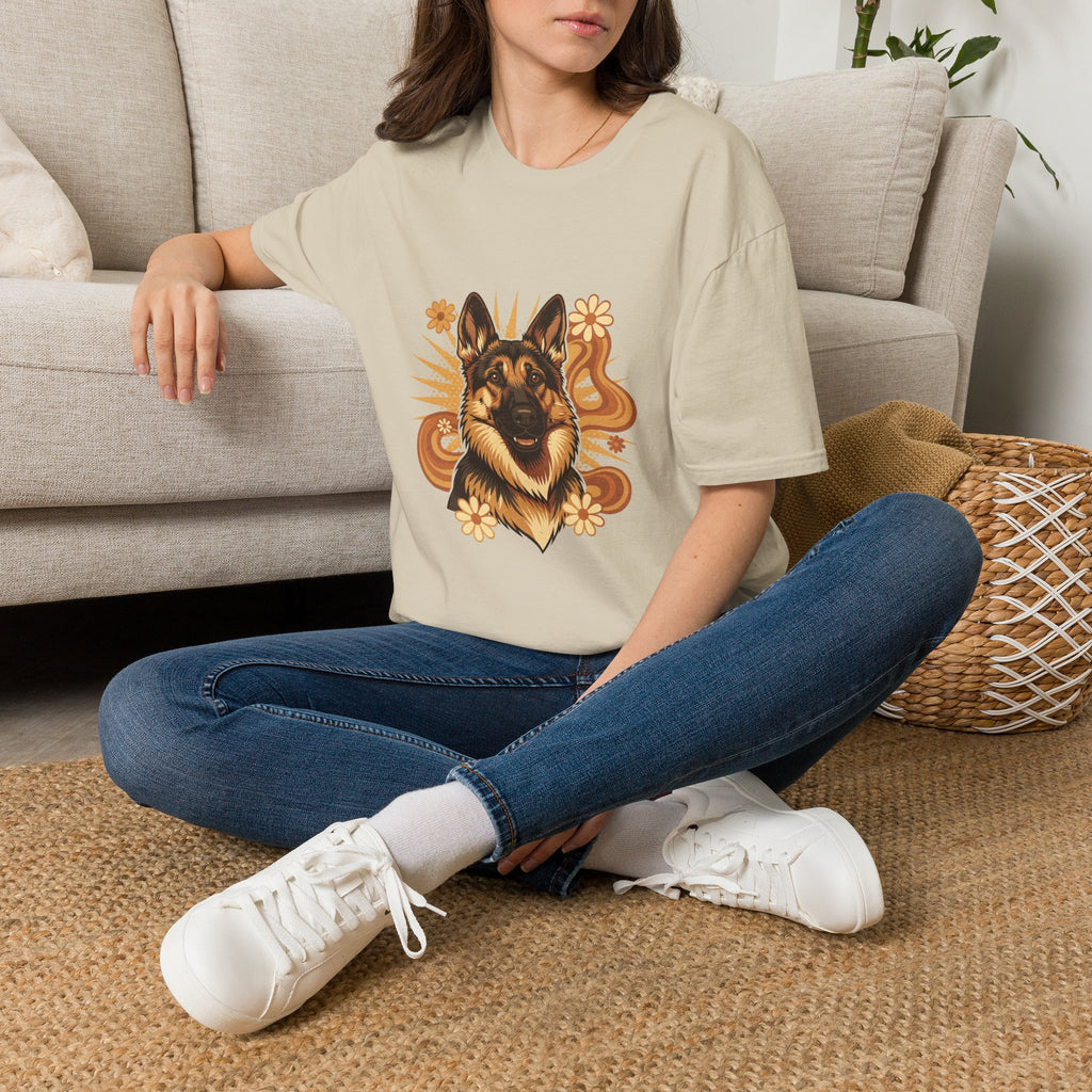 German Shepherd Retro Groovy 70S Design Shirt | Personalized German Shepherd Mom Tee | German Shepherd Lover Gift | Brissa Keepsake