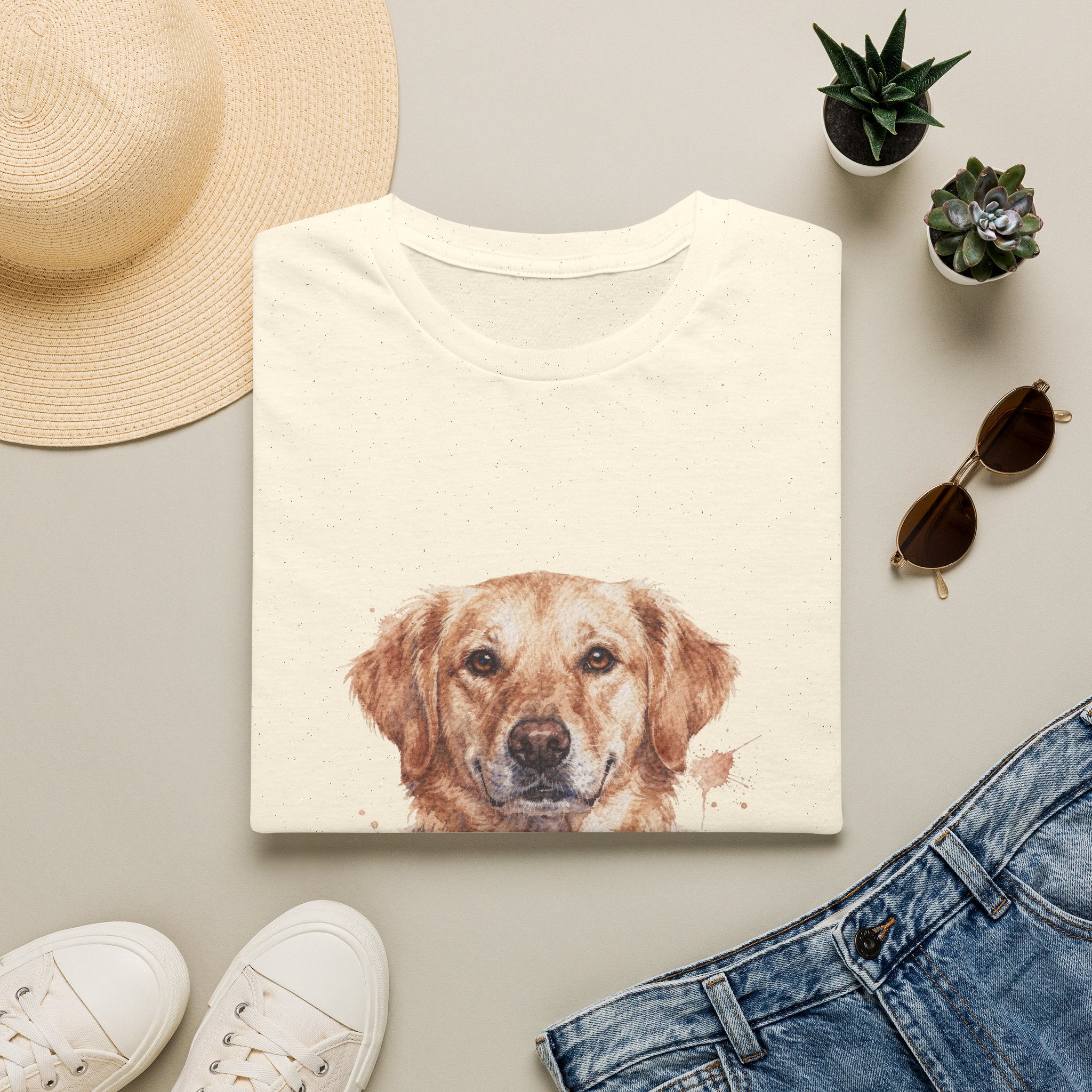 Golden Retriever Watercolor Portrait Shirt | Personalized Golden Retriever Mom Tee | Golden Retriever Lover Gift | Brissa Keepsake