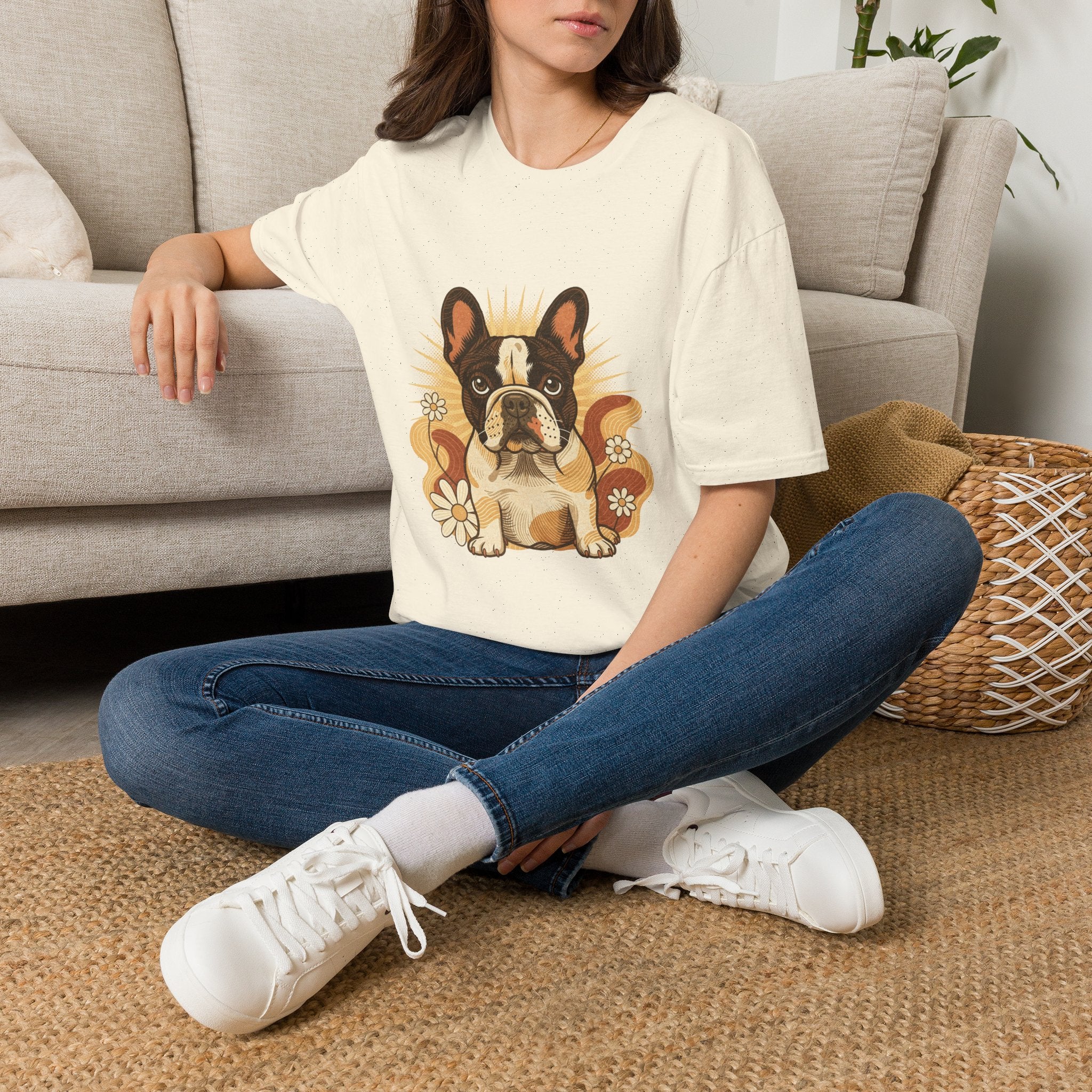 French Bulldog Retro Groovy 70S Design Shirt | Personalized French Bulldog Mom Tee | French Bulldog Lover Gift | Brissa Keepsake