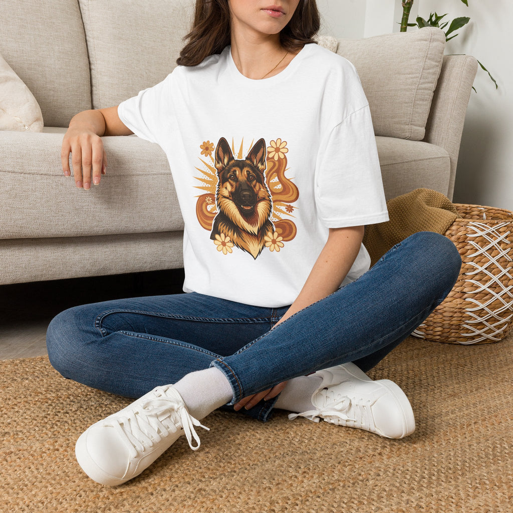 German Shepherd Retro Groovy 70S Design Shirt | Personalized German Shepherd Mom Tee | German Shepherd Lover Gift | Brissa Keepsake