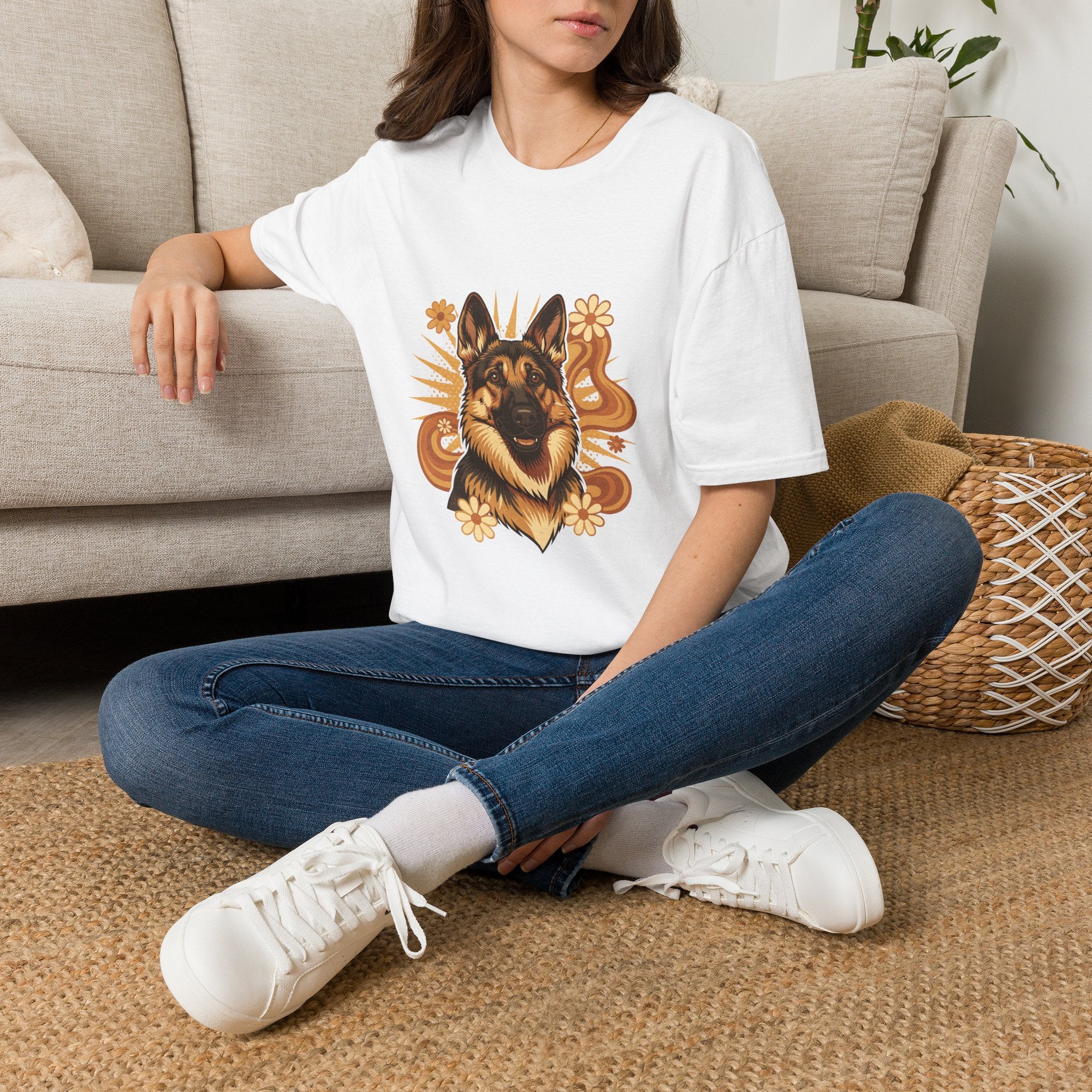 German Shepherd Retro Groovy 70S Design Shirt | Personalized German Shepherd Mom Tee | German Shepherd Lover Gift | Brissa Keepsake