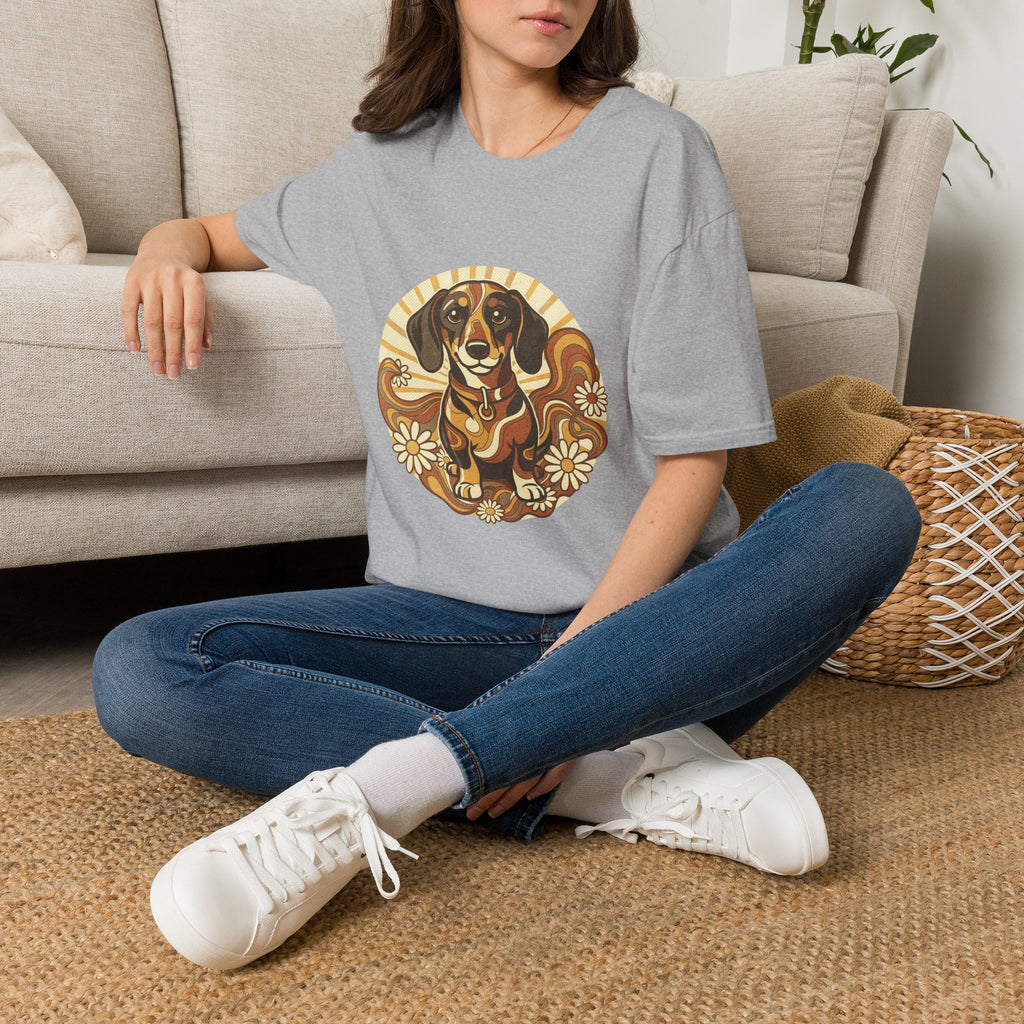 Dachshund Retro Groovy 70S Design Shirt | Personalized Dachshund Mom Tee | Dachshund Lover Gift | Brissa Keepsake