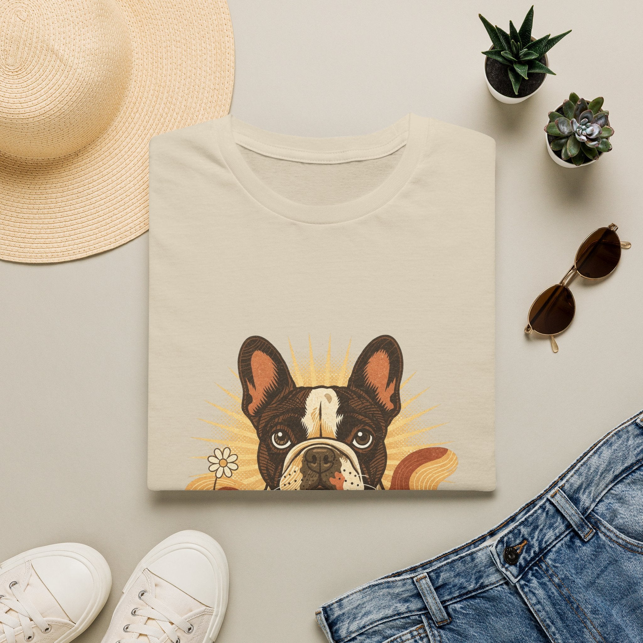 French Bulldog Retro Groovy 70S Design Shirt | Personalized French Bulldog Mom Tee | French Bulldog Lover Gift | Brissa Keepsake