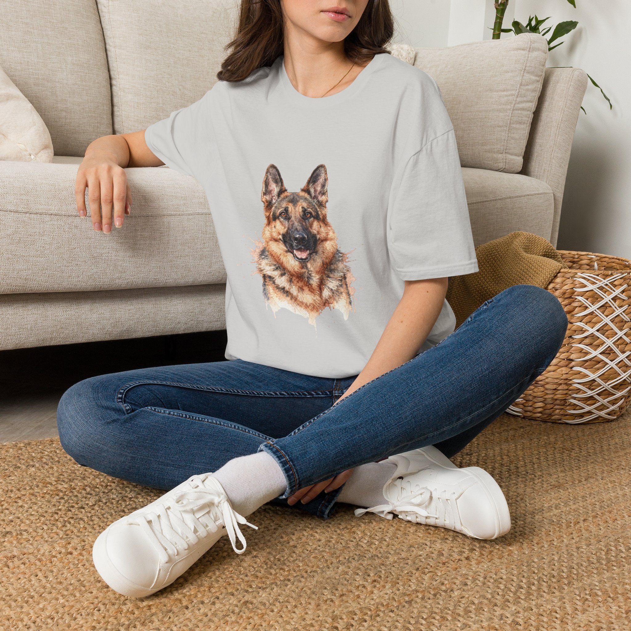 German Shepherd Watercolor Portrait Shirt | Personalized German Shepherd Mom Tee | German Shepherd Lover Gift | Brissa Keepsake