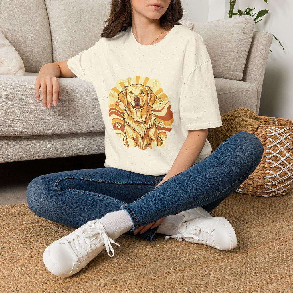 Golden Retriever Retro Groovy 70S Design Shirt | Personalized Golden Retriever Mom Tee | Golden Retriever Lover Gift | Brissa Keepsake