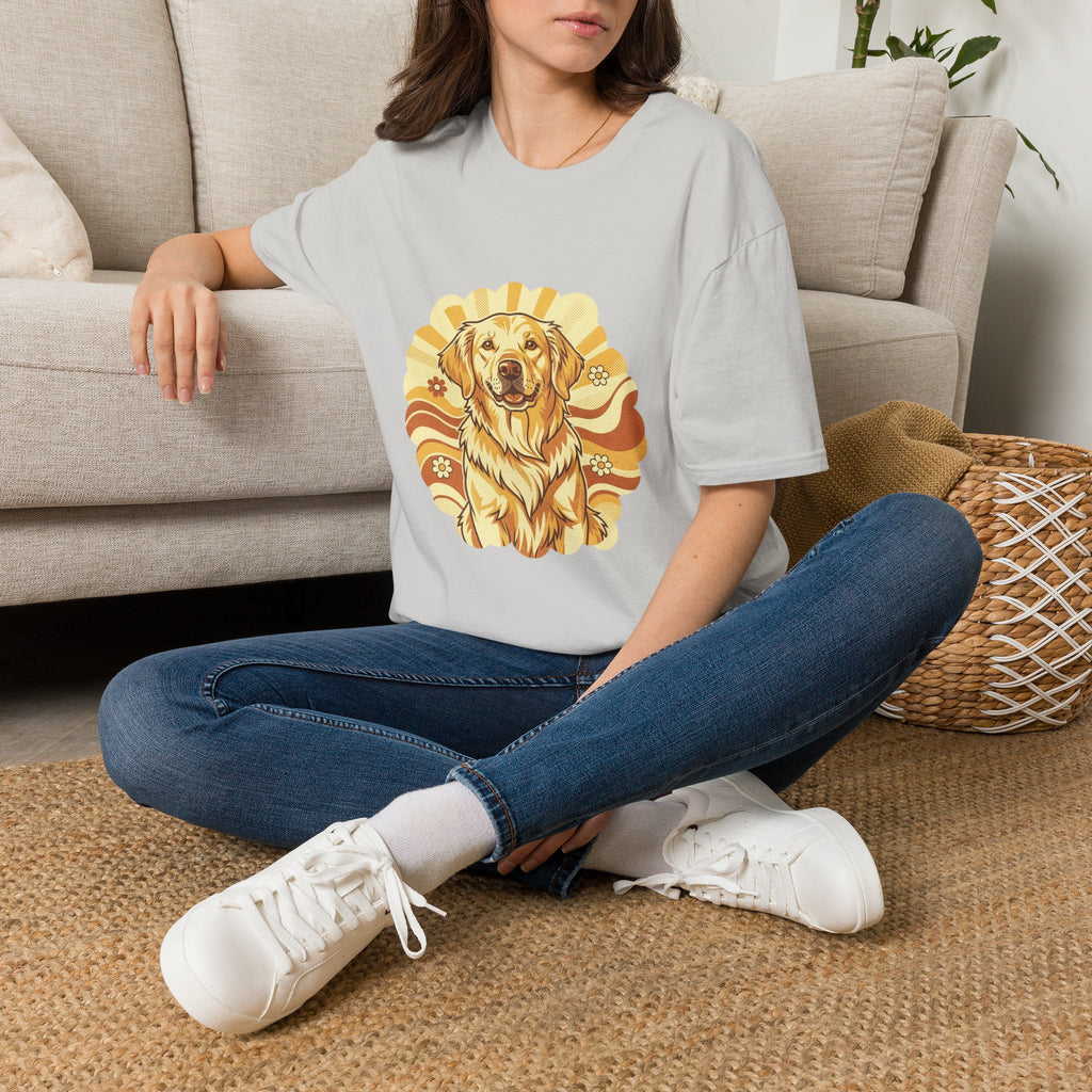 Golden Retriever Retro Groovy 70S Design Shirt | Personalized Golden Retriever Mom Tee | Golden Retriever Lover Gift | Brissa Keepsake