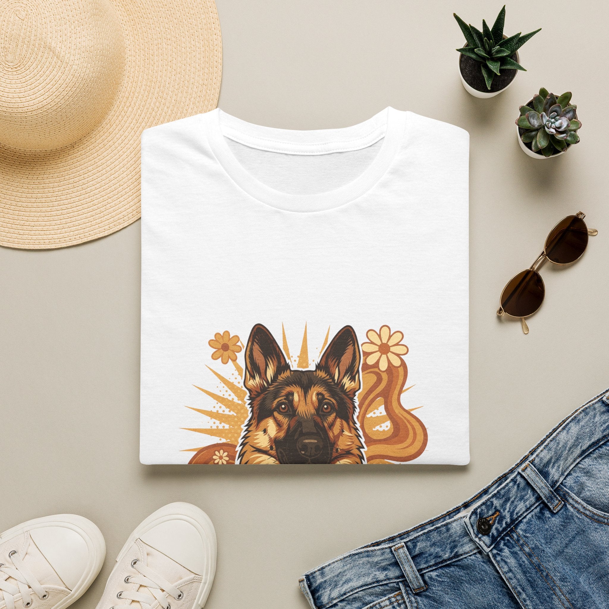 German Shepherd Retro Groovy 70S Design Shirt | Personalized German Shepherd Mom Tee | German Shepherd Lover Gift | Brissa Keepsake