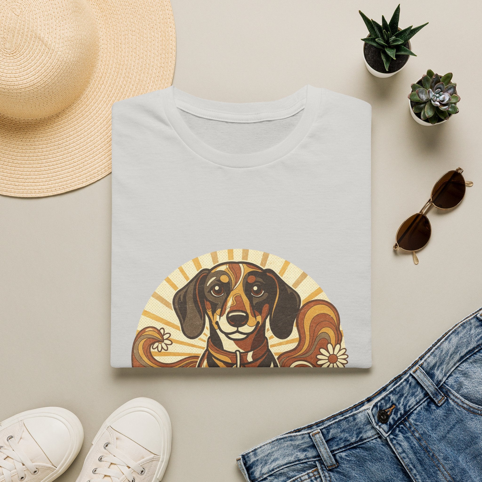 Dachshund Retro Groovy 70S Design Shirt | Personalized Dachshund Mom Tee | Dachshund Lover Gift | Brissa Keepsake