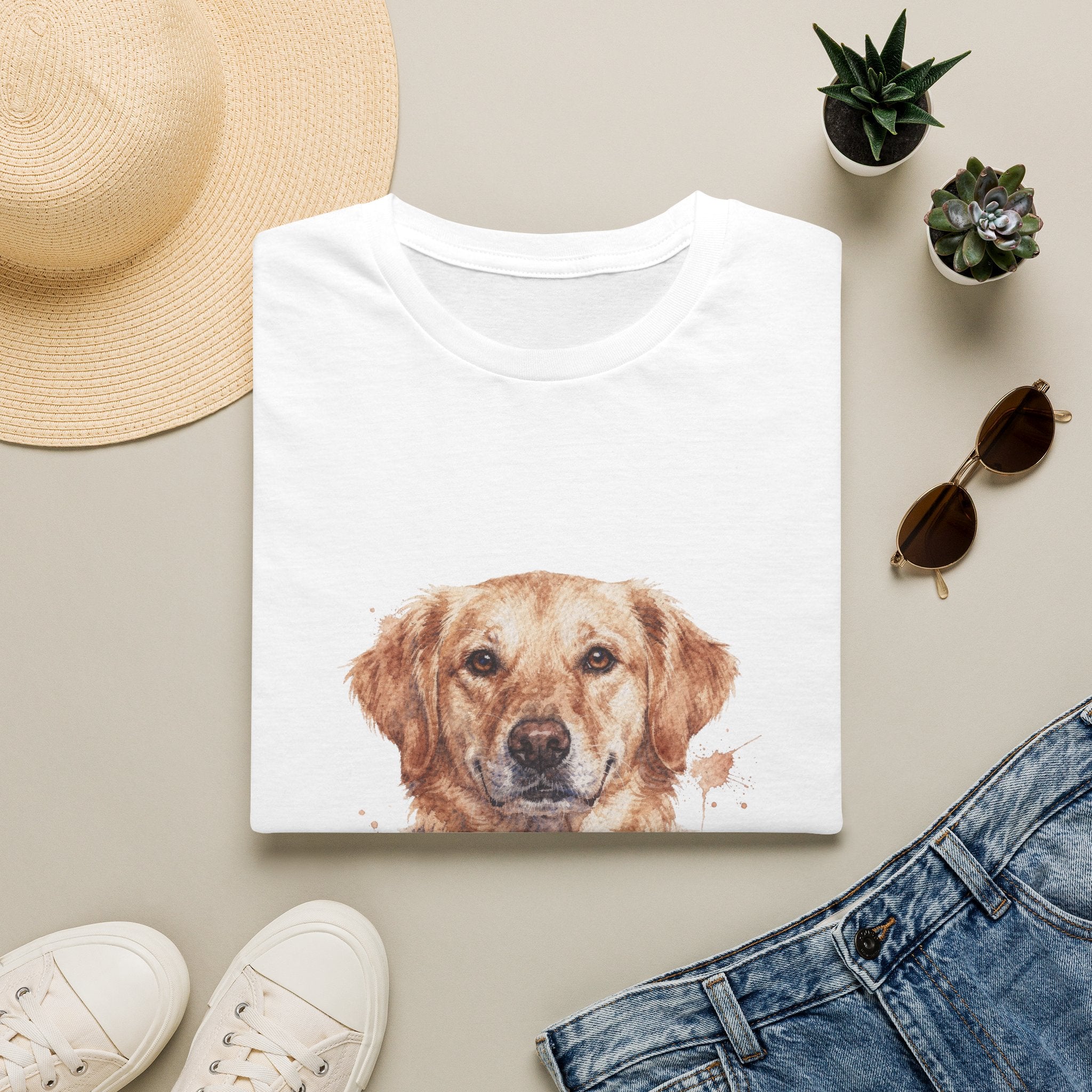 Golden Retriever Watercolor Portrait Shirt | Personalized Golden Retriever Mom Tee | Golden Retriever Lover Gift | Brissa Keepsake