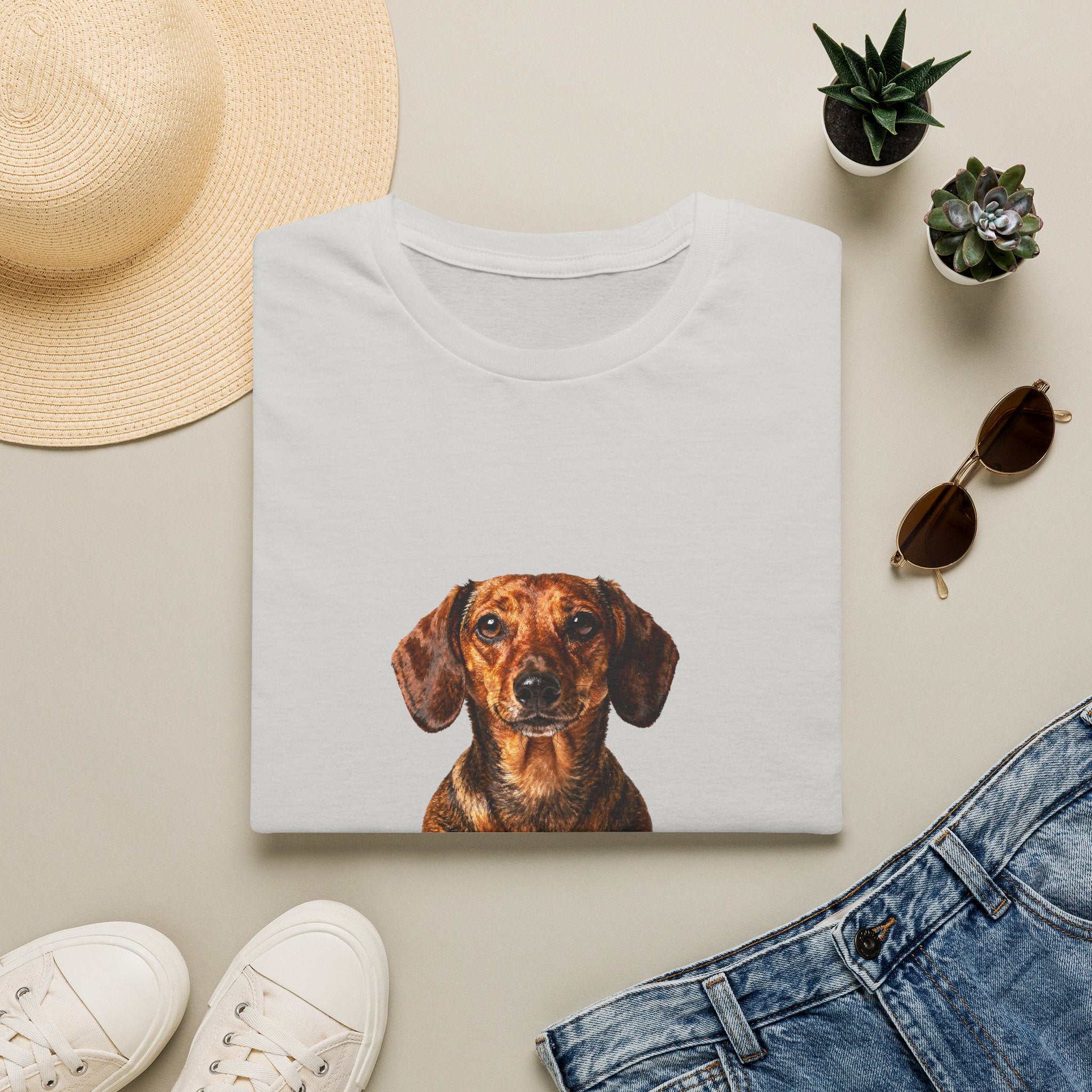 Dachshund Fine Art Photorealistic Portrait Shirt | Personalized Dachshund Mom Tee | Dachshund Lover Gift | Brissa Keepsake