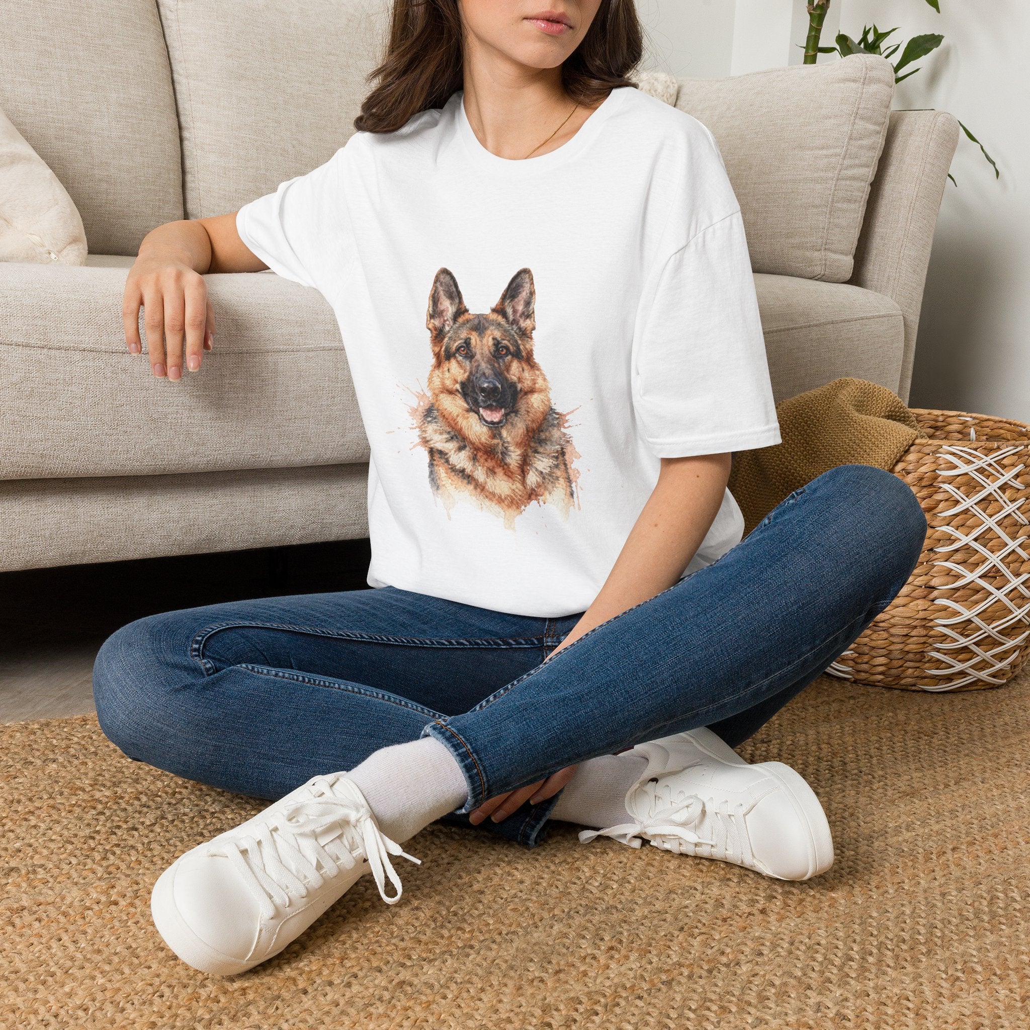German Shepherd Watercolor Portrait Shirt | Personalized German Shepherd Mom Tee | German Shepherd Lover Gift | Brissa Keepsake
