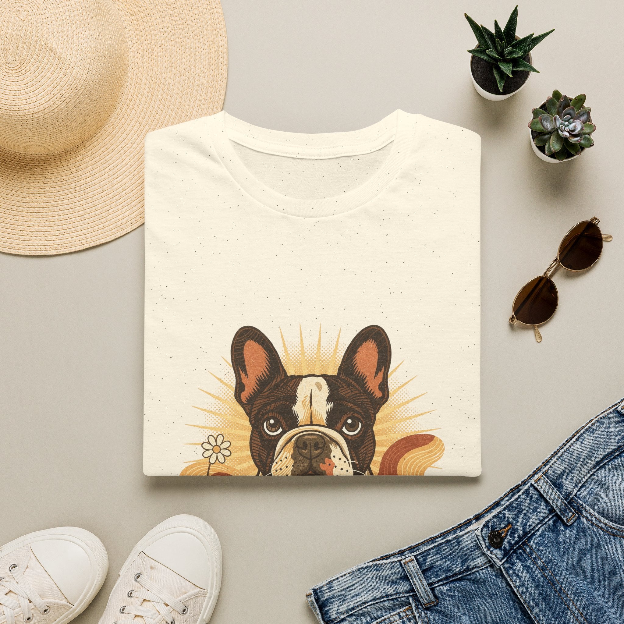 French Bulldog Retro Groovy 70S Design Shirt | Personalized French Bulldog Mom Tee | French Bulldog Lover Gift | Brissa Keepsake