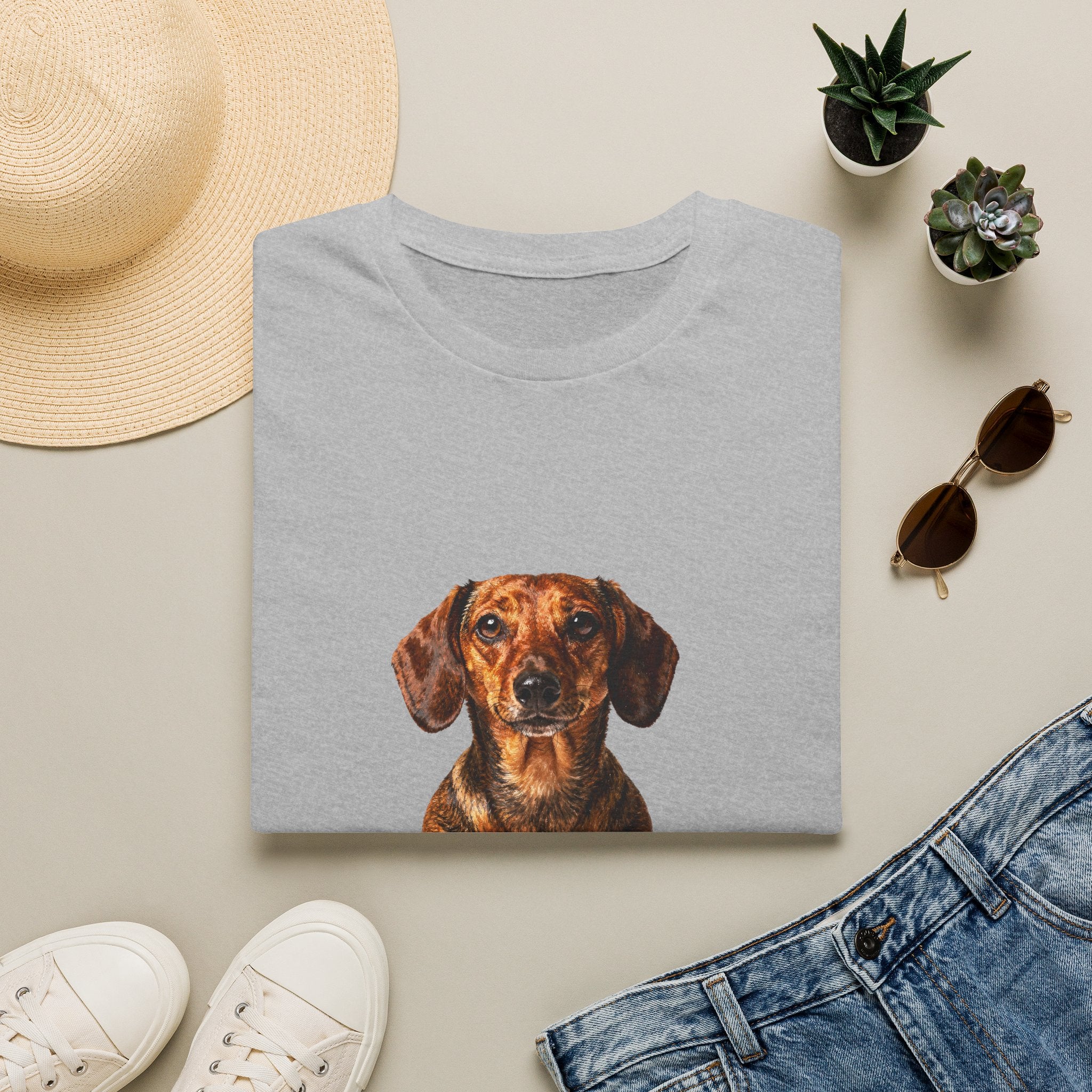 Dachshund Fine Art Photorealistic Portrait Shirt | Personalized Dachshund Mom Tee | Dachshund Lover Gift | Brissa Keepsake
