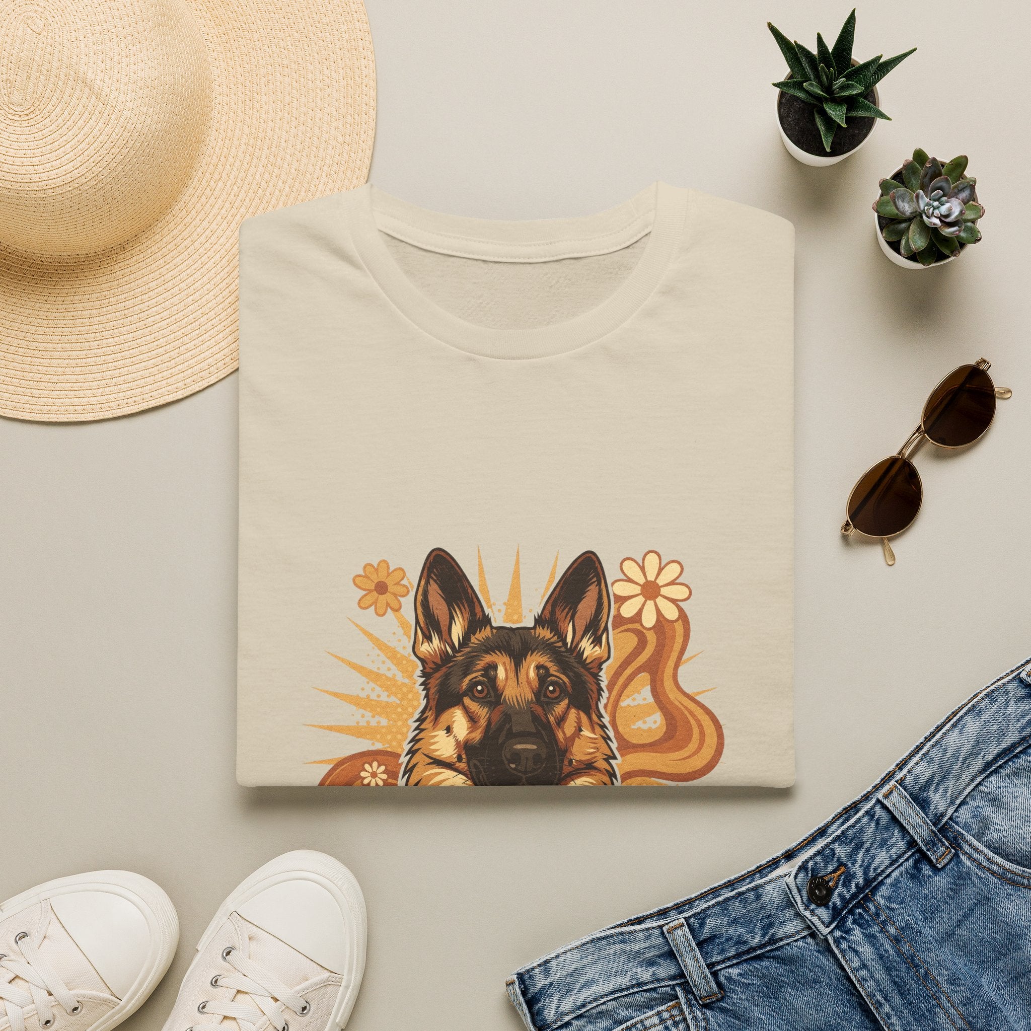 German Shepherd Retro Groovy 70S Design Shirt | Personalized German Shepherd Mom Tee | German Shepherd Lover Gift | Brissa Keepsake