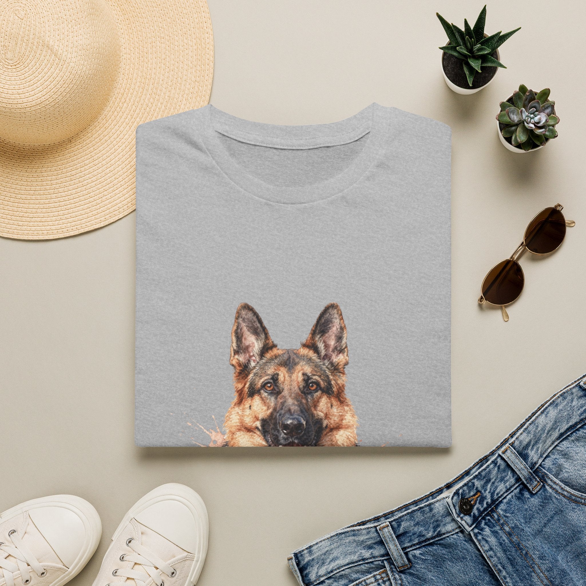 German Shepherd Watercolor Portrait Shirt | Personalized German Shepherd Mom Tee | German Shepherd Lover Gift | Brissa Keepsake