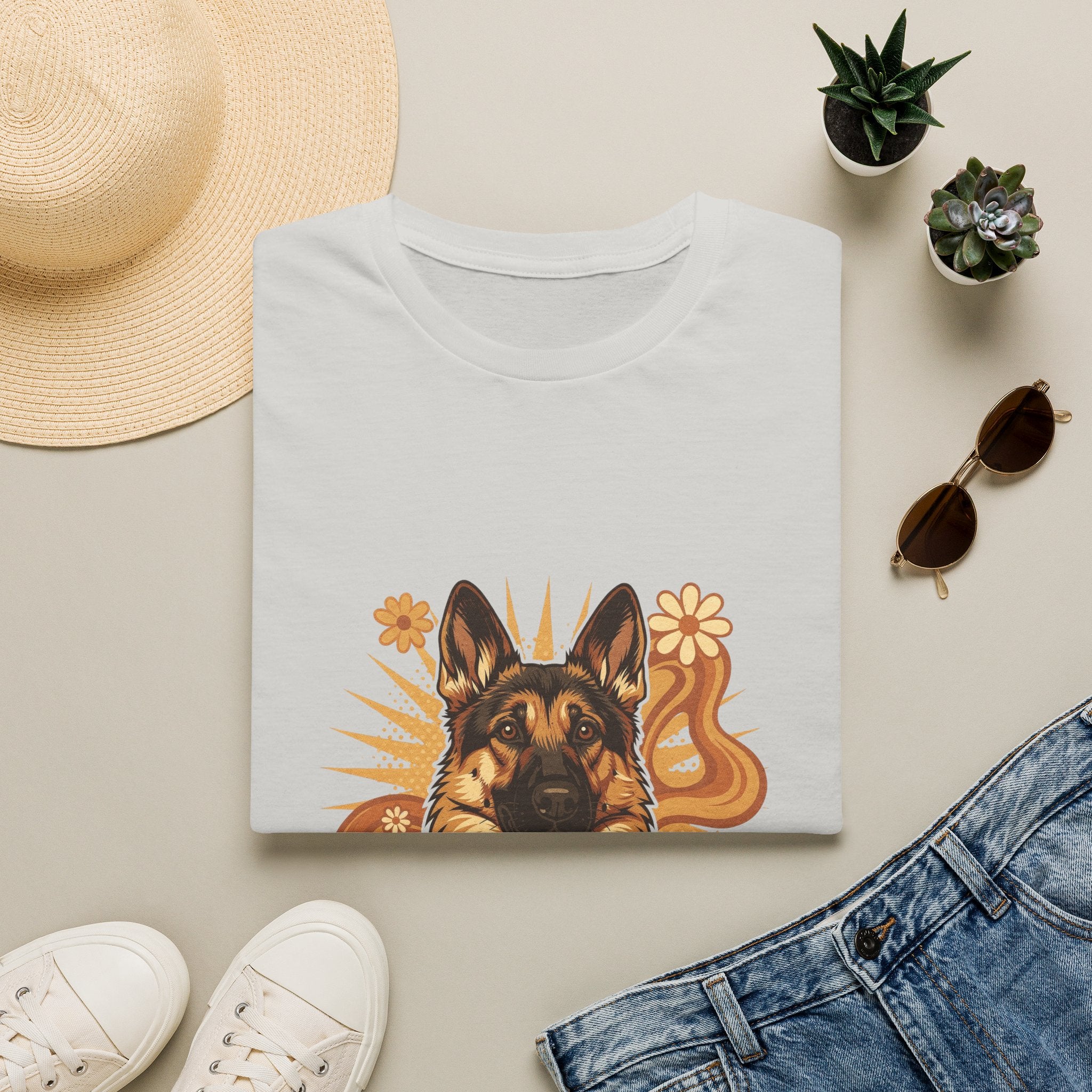 German Shepherd Retro Groovy 70S Design Shirt | Personalized German Shepherd Mom Tee | German Shepherd Lover Gift | Brissa Keepsake