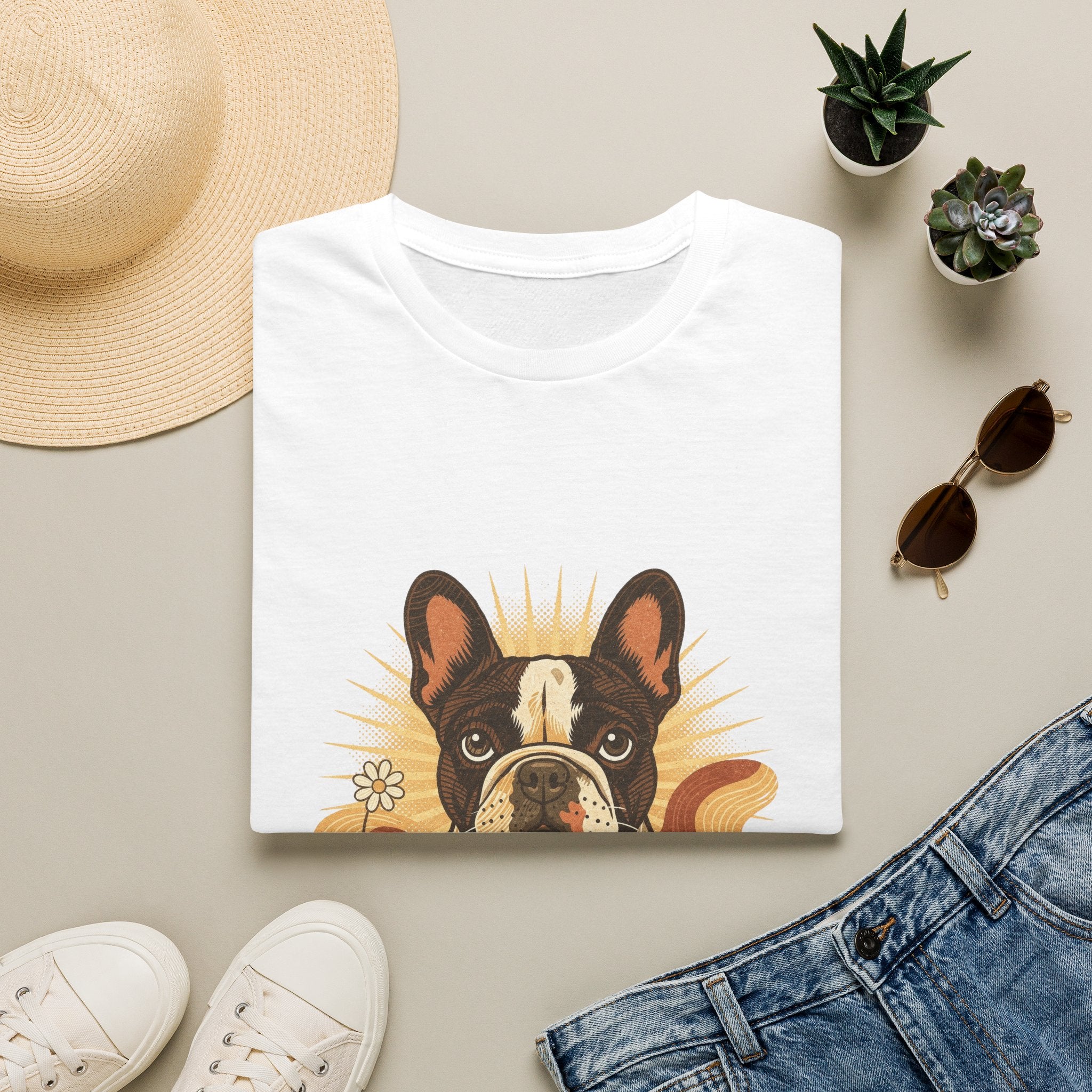 French Bulldog Retro Groovy 70S Design Shirt | Personalized French Bulldog Mom Tee | French Bulldog Lover Gift | Brissa Keepsake