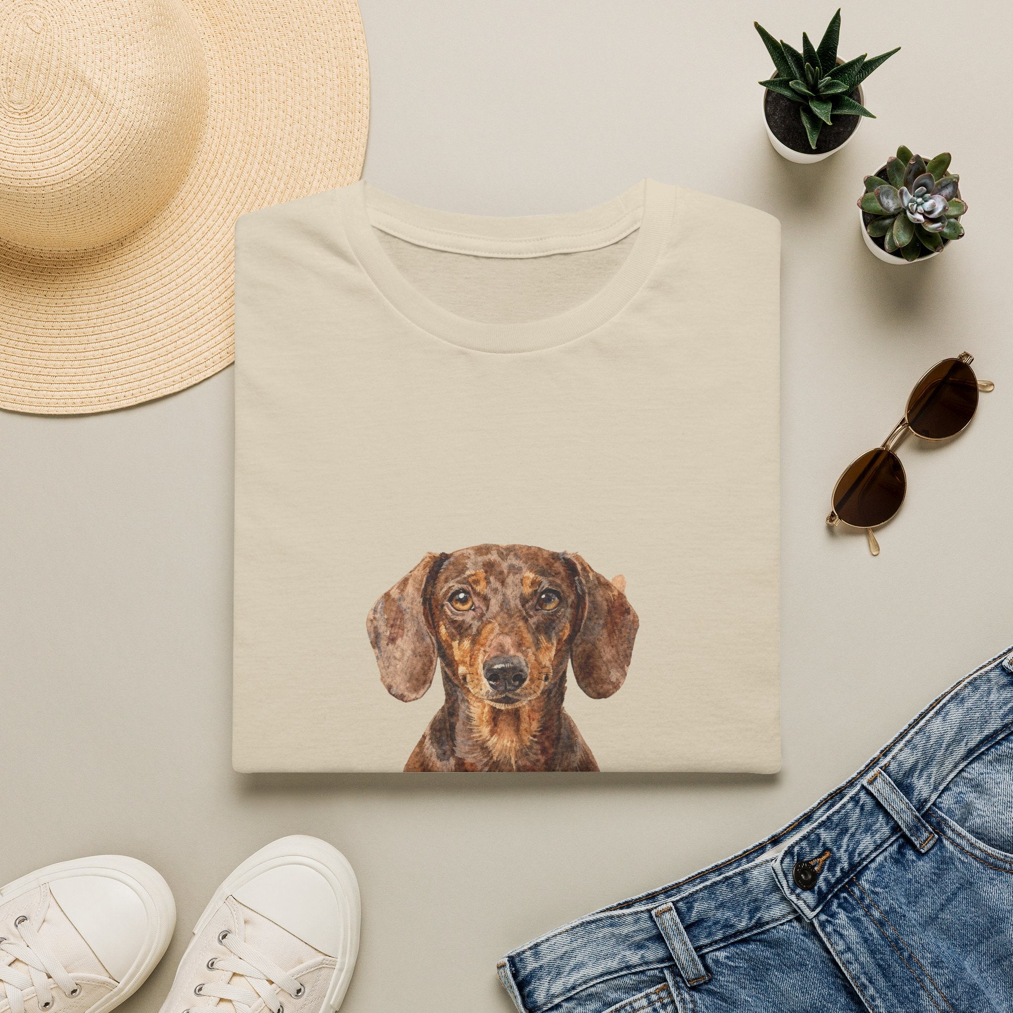 Dachshund Watercolor Portrait Shirt | Personalized Dachshund Mom Tee | Dachshund Lover Gift | Brissa Keepsake