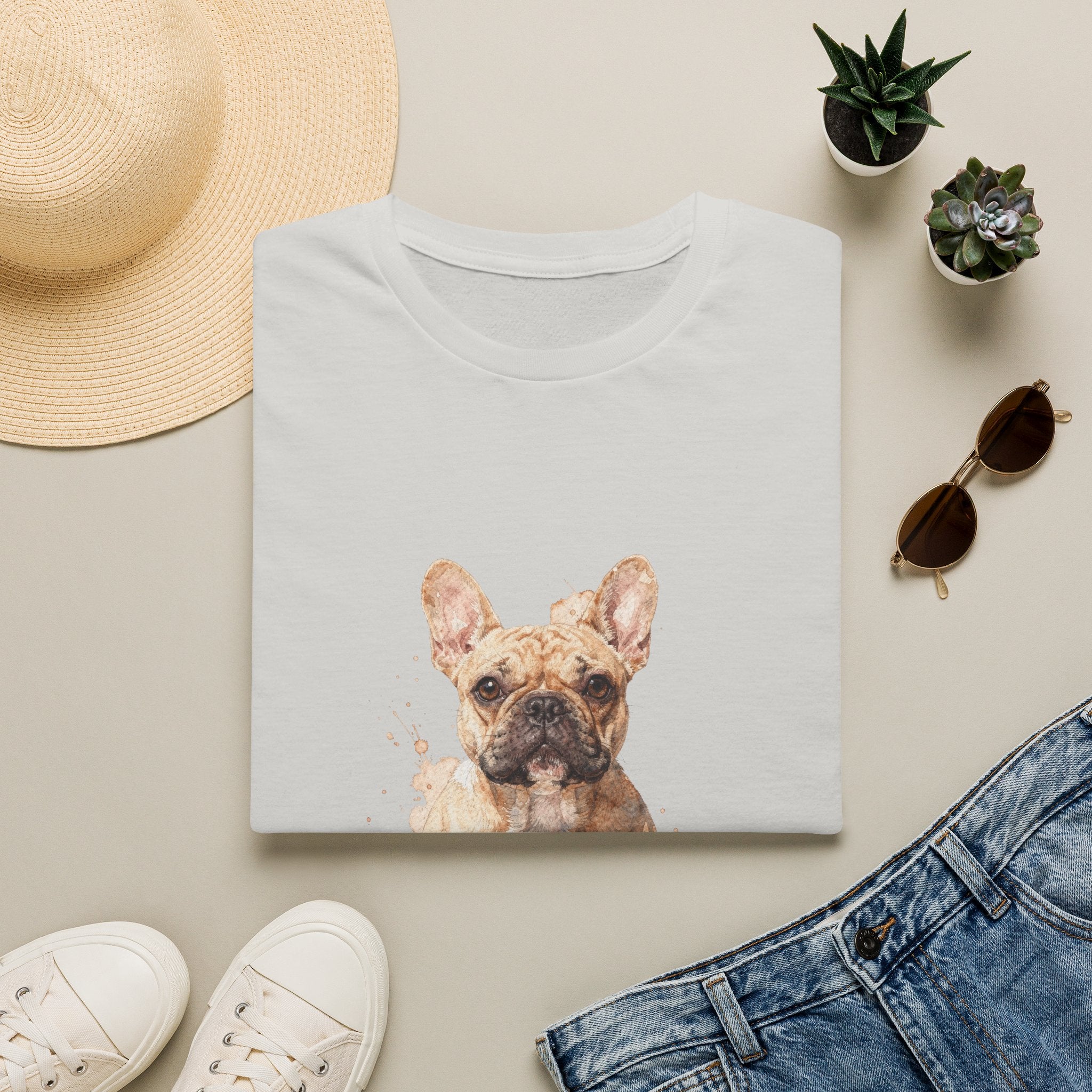 French Bulldog Watercolor Portrait Shirt | Personalized French Bulldog Mom Tee | French Bulldog Lover Gift | Brissa Keepsake