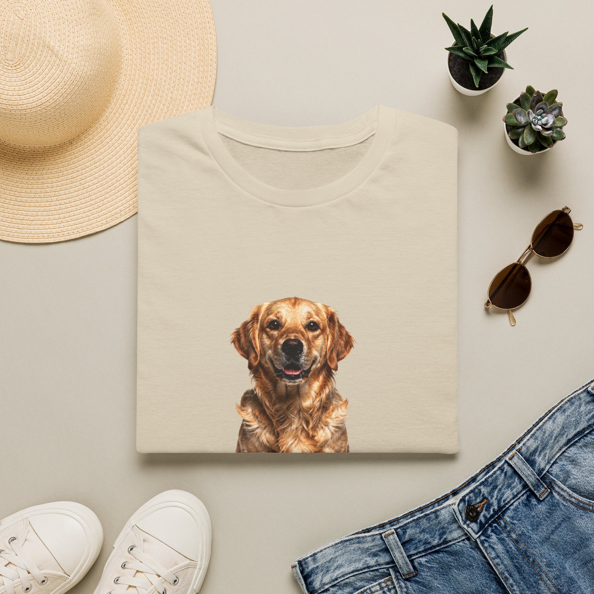 Golden Retriever Fine Art Photorealistic Portrait Shirt | Personalized Golden Retriever Mom Tee | Golden Retriever Lover Gift | Brissa Keepsake