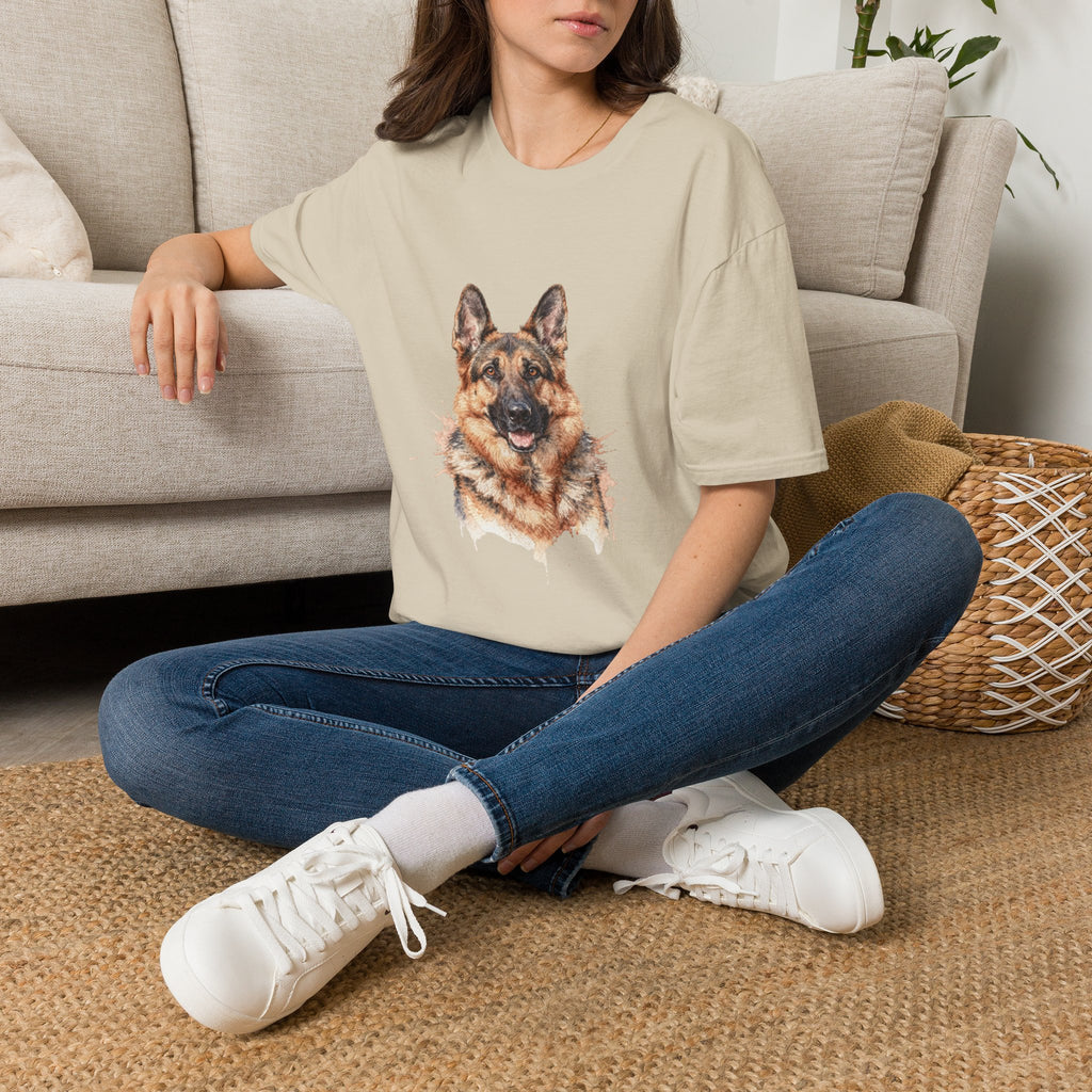 German Shepherd Watercolor Portrait Shirt | Personalized German Shepherd Mom Tee | German Shepherd Lover Gift | Brissa Keepsake