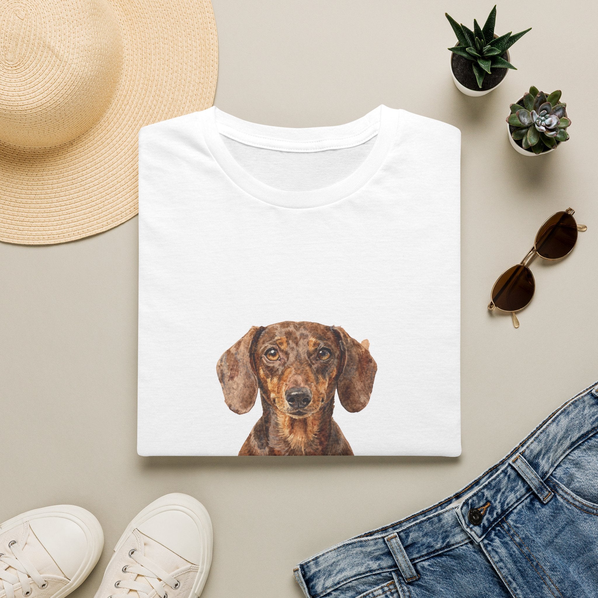 Dachshund Watercolor Portrait Shirt | Personalized Dachshund Mom Tee | Dachshund Lover Gift | Brissa Keepsake