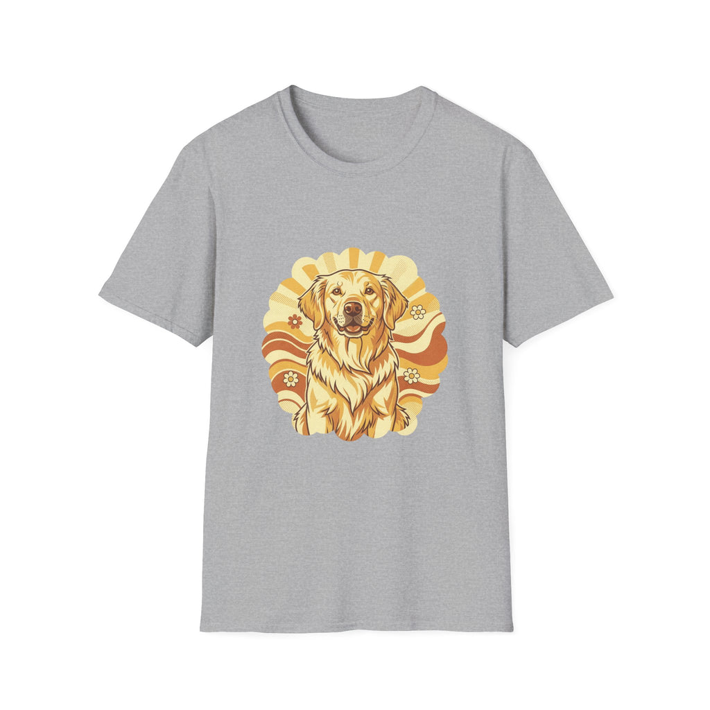 Golden Retriever Retro Groovy 70S Design Shirt | Personalized Golden Retriever Mom Tee | Golden Retriever Lover Gift | Brissa Keepsake