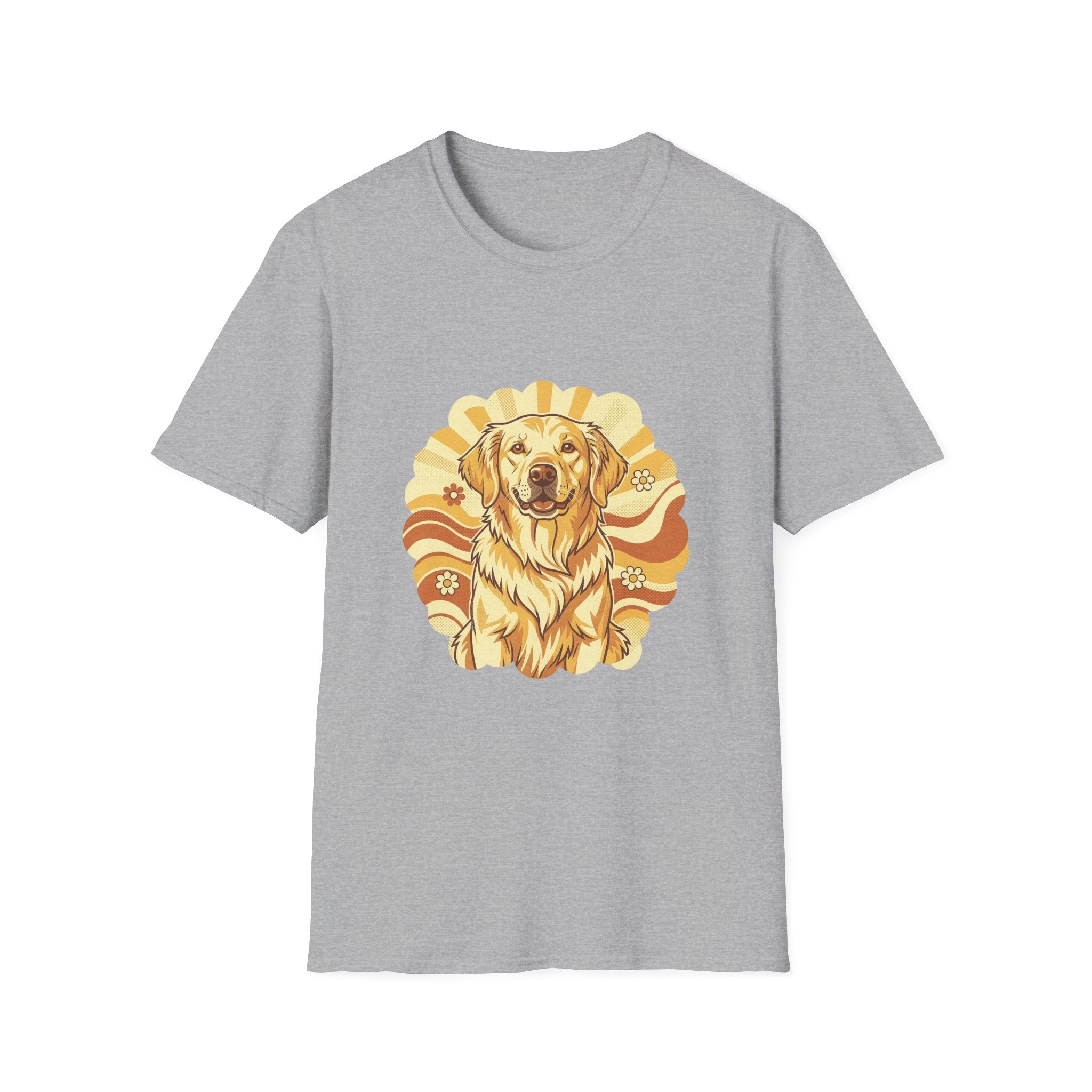Golden Retriever Retro Groovy 70S Design Shirt | Personalized Golden Retriever Mom Tee | Golden Retriever Lover Gift | Brissa Keepsake