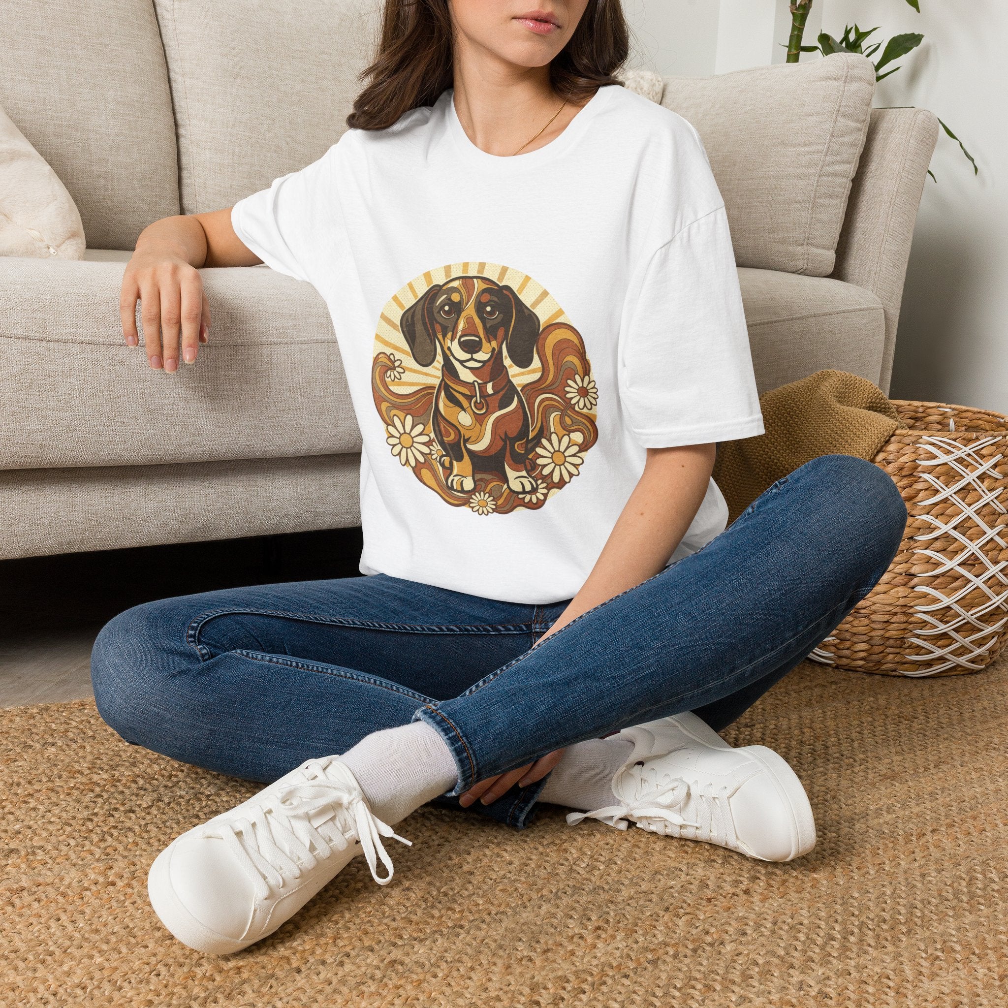 Dachshund Retro Groovy 70S Design Shirt | Personalized Dachshund Mom Tee | Dachshund Lover Gift | Brissa Keepsake