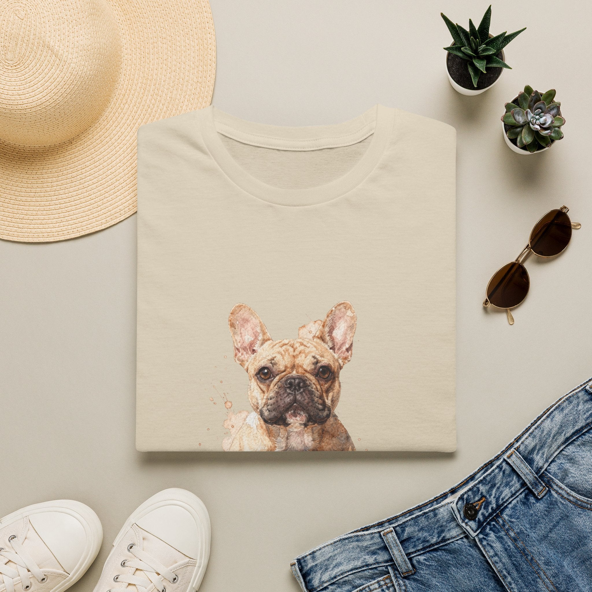 French Bulldog Watercolor Portrait Shirt | Personalized French Bulldog Mom Tee | French Bulldog Lover Gift | Brissa Keepsake